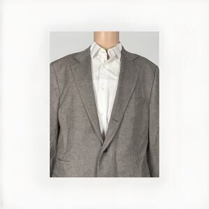 Brunello Cucinelli Wool Cashmere Silk Flannel Twill Oat Taupe Sportcoat 54/44US